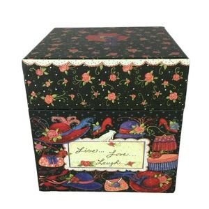 Red Hats Susan Winglet Artwork Elegant Decorative Storage Box 6.25" Bob's Boxes
